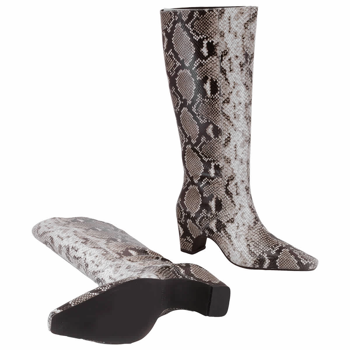 St Agni Python Print Leather High Boots