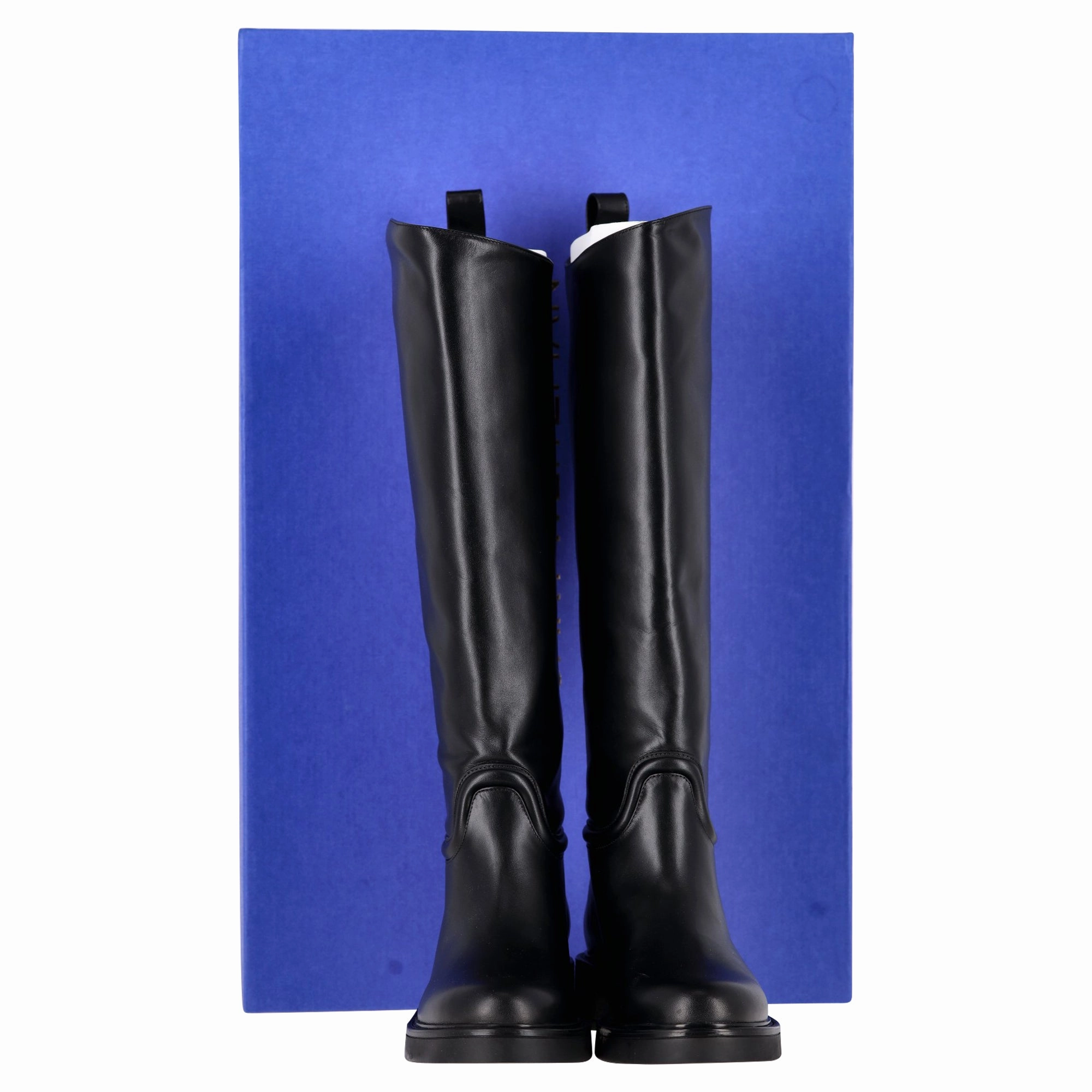 Stuart Weitzman Celia Riding Boots in Black Leather