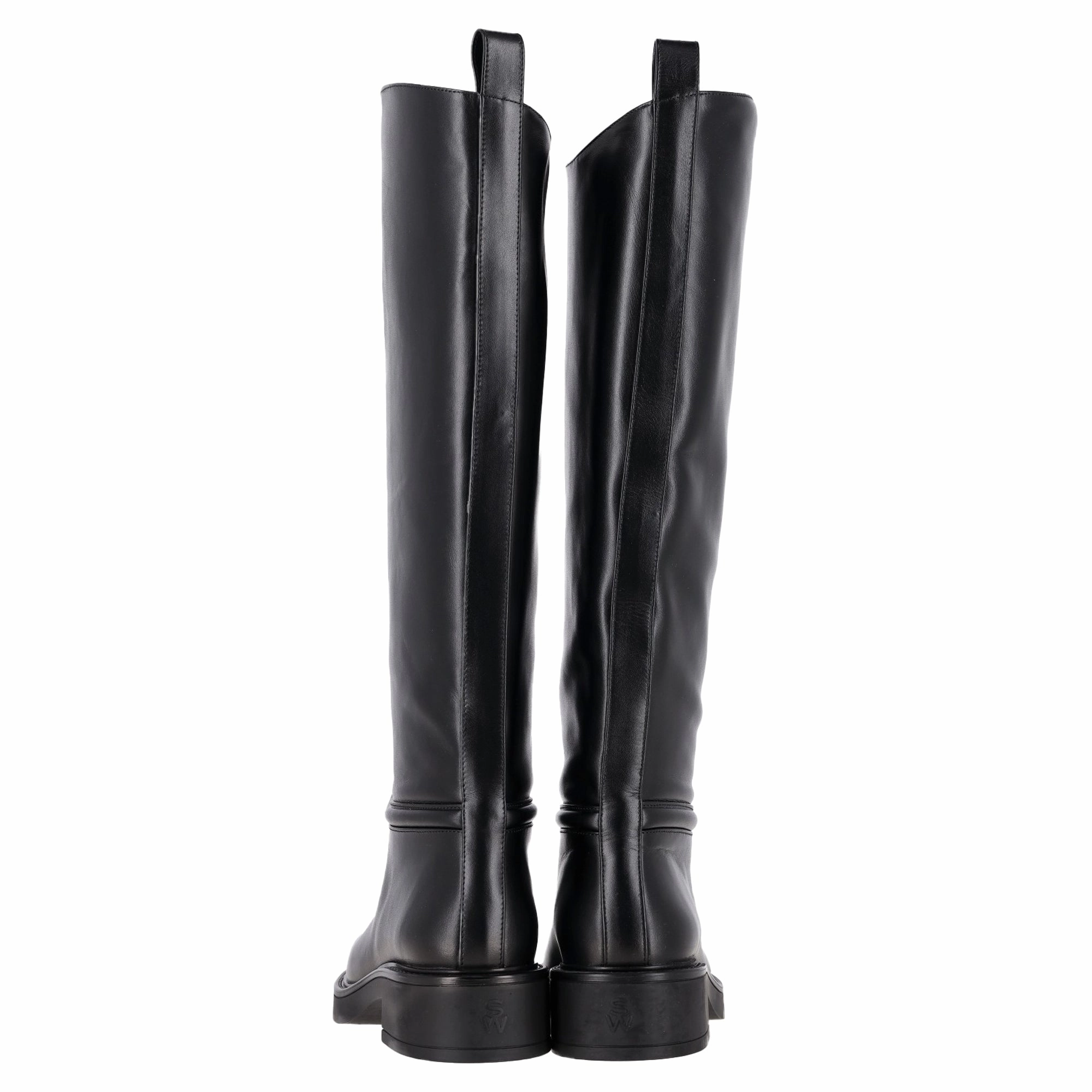 Stuart Weitzman Celia Riding Boots in Black Leather