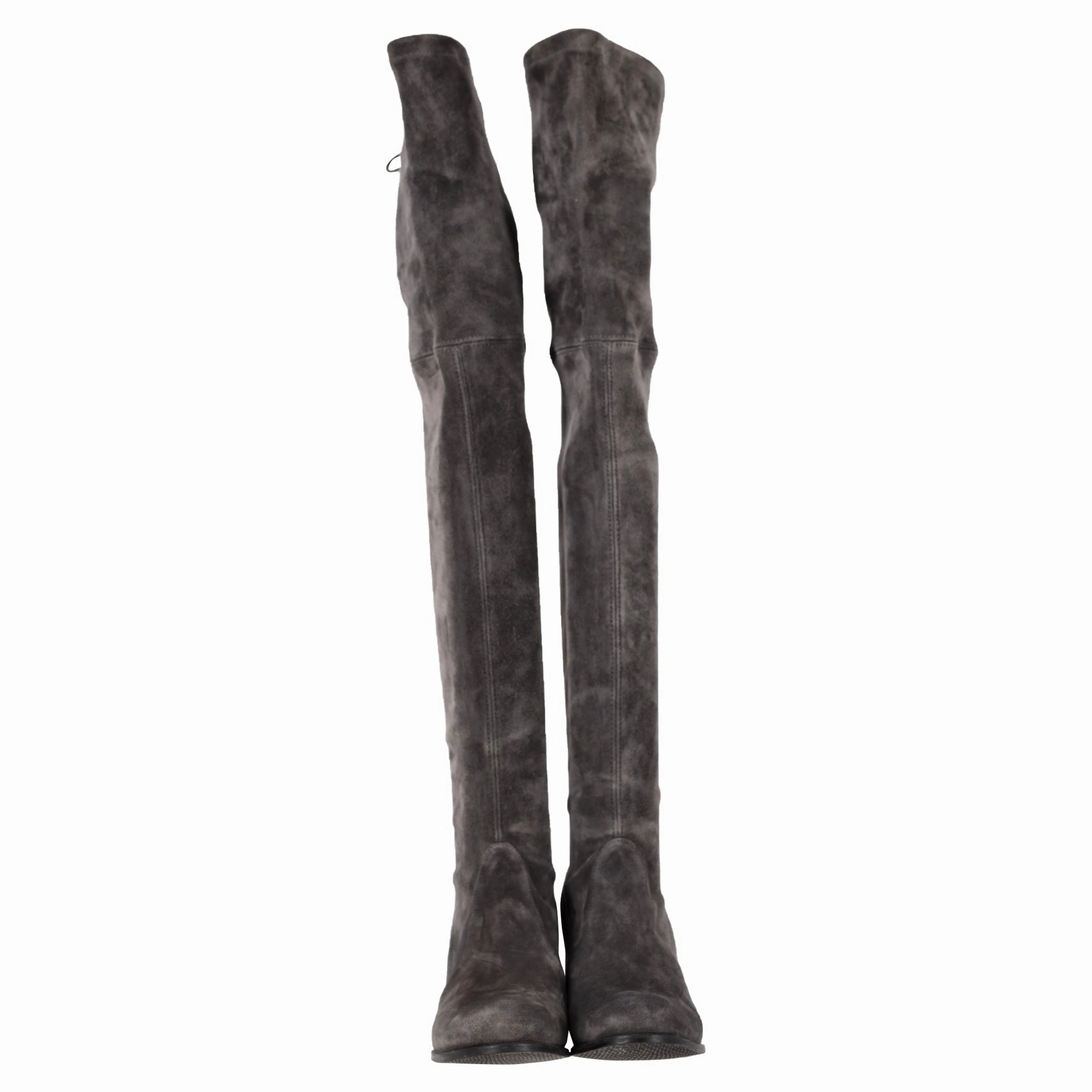 Stuart Weitzman Genna Over The Knee Boots in Grey Suede