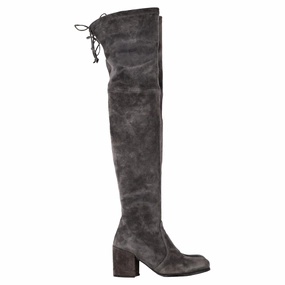Stuart Weitzman Genna Over The Knee Boots in Grey Suede Womens Boots clearance deals