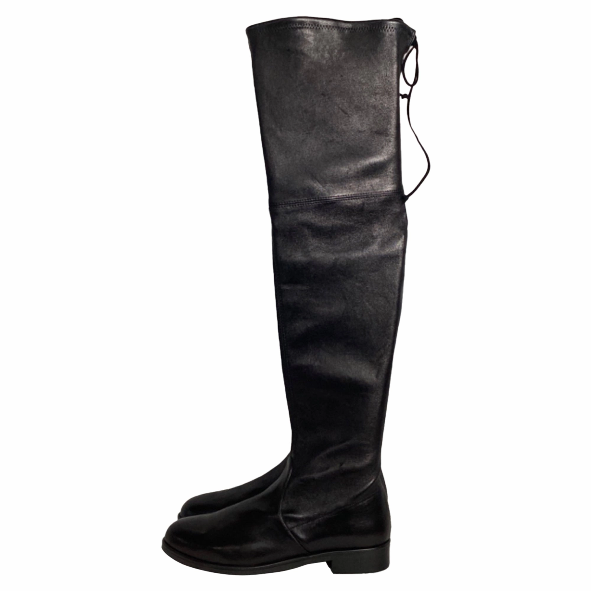 Stuart Weitzman Lowland Over-The-Knee Boots in Black Leather