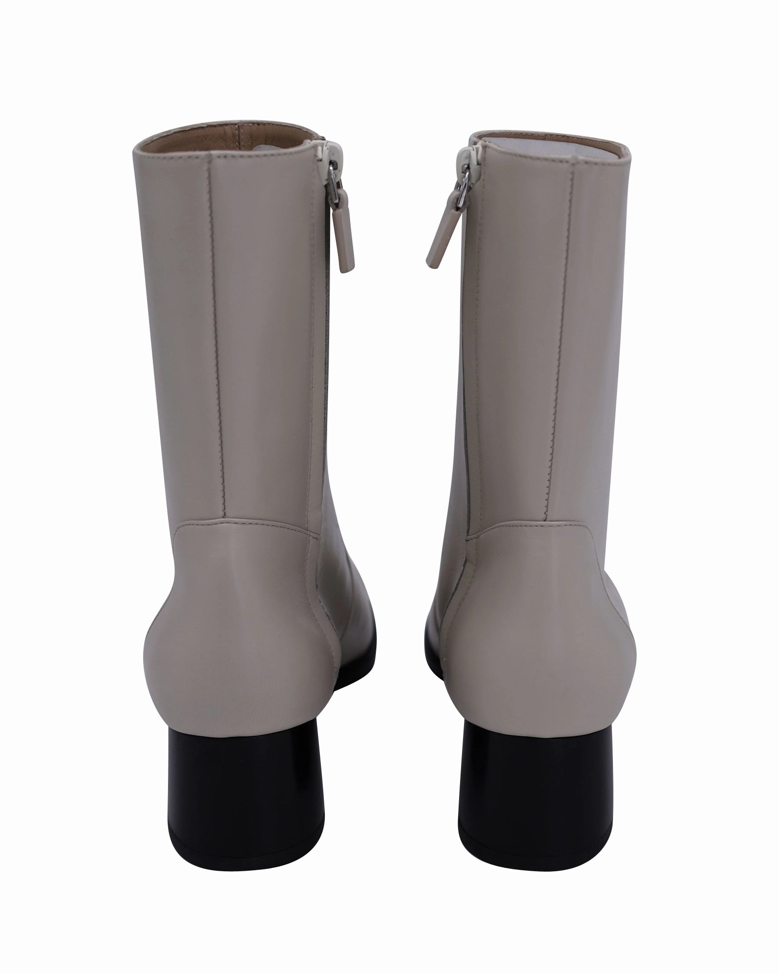 Stuart Weitzman Nola Zipped Booties in Cream Leather