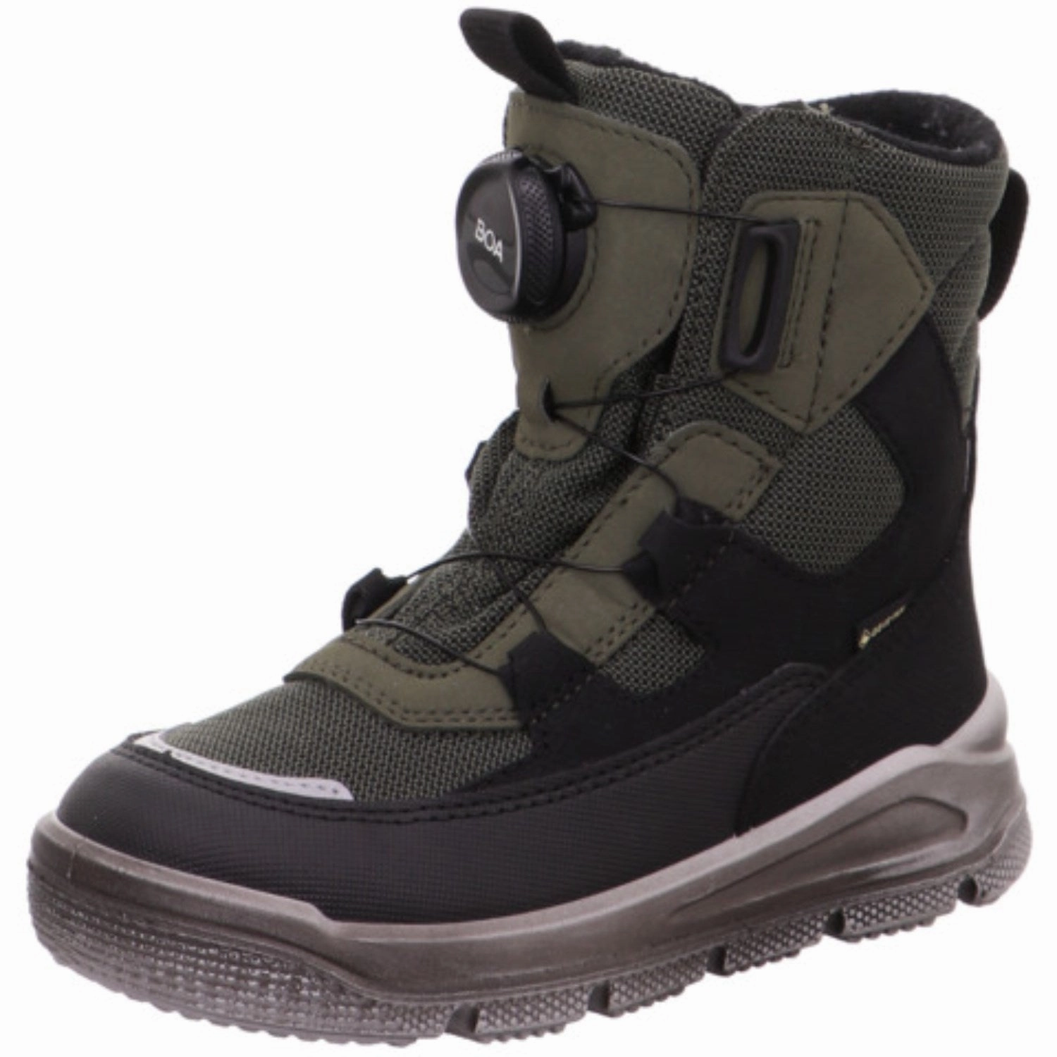 Superfit Black/Green Mars Boots With Warm Lining Cheap Kids Winter Footwear