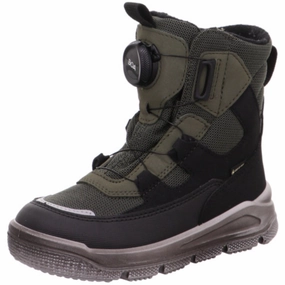 Superfit Black/Green Mars Boots With Warm Lining Cheap Kids Winter Footwear