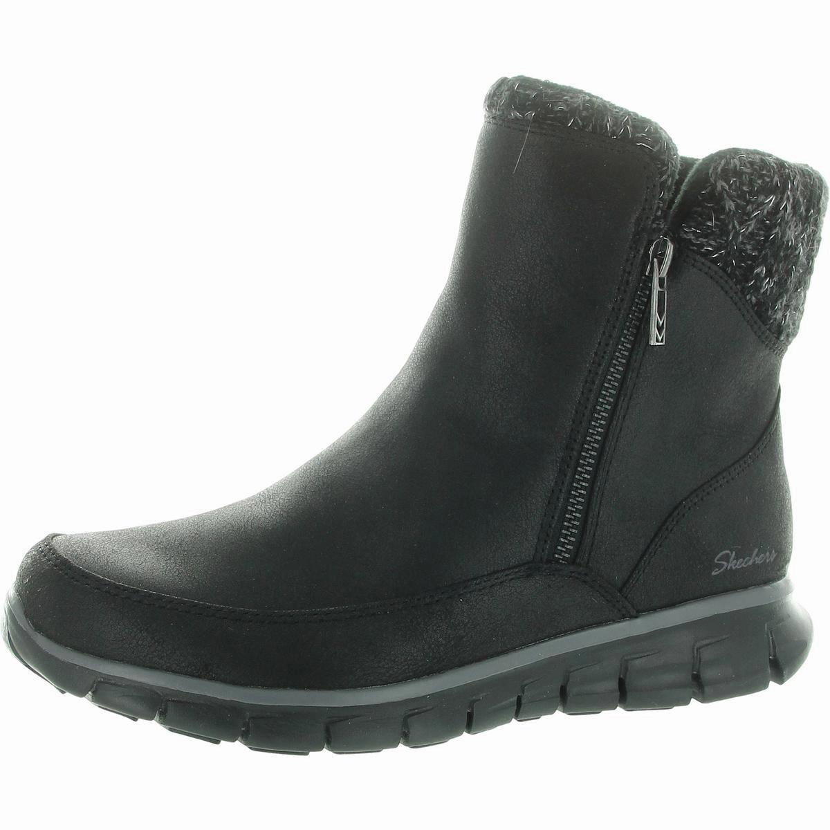 Synergy-Lovely Collab Womens Metallic Vegan Leather Winter & Snow Boots Womens Boots clearance deals