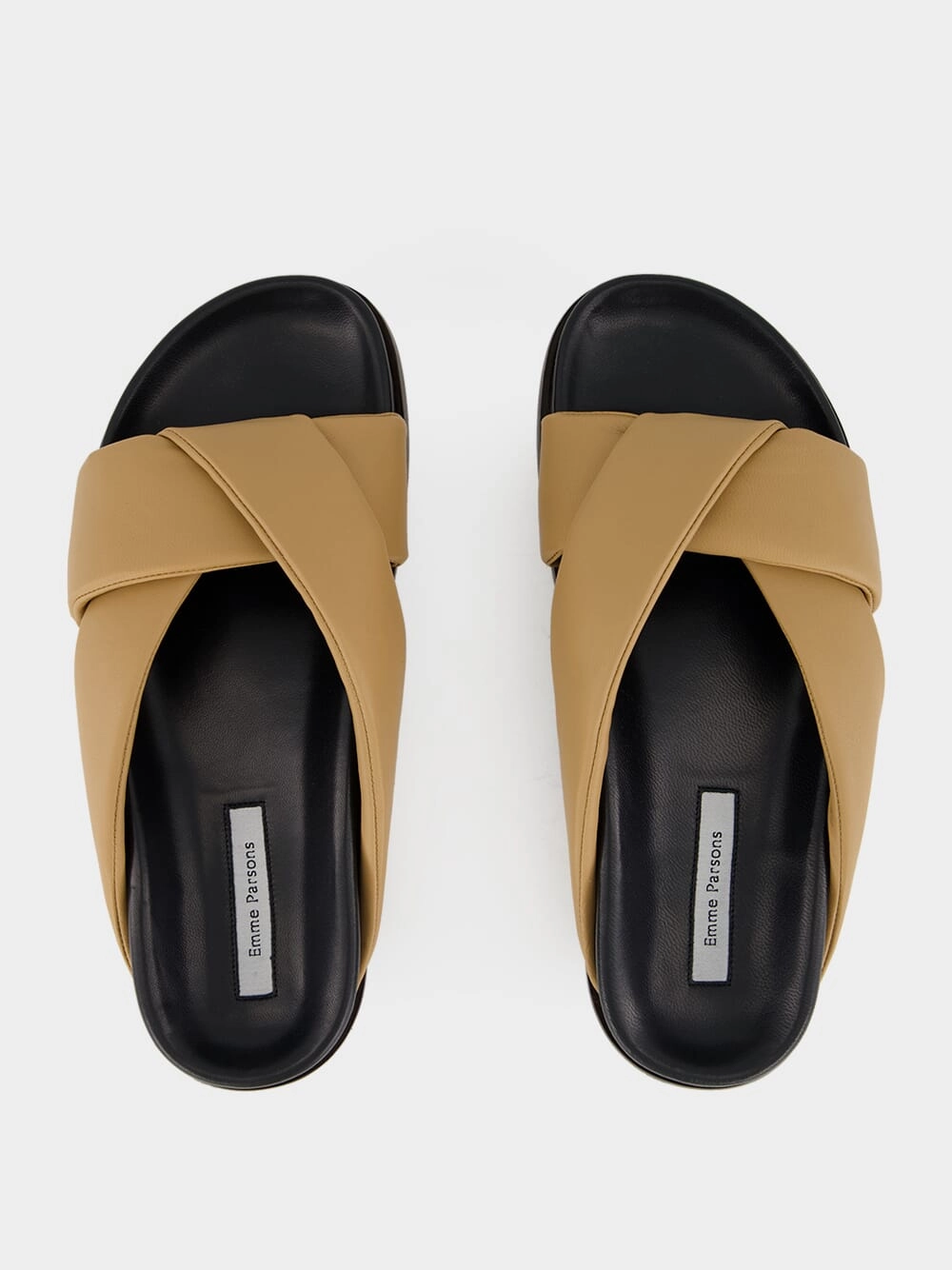 Tan Nappa Folded Sandals