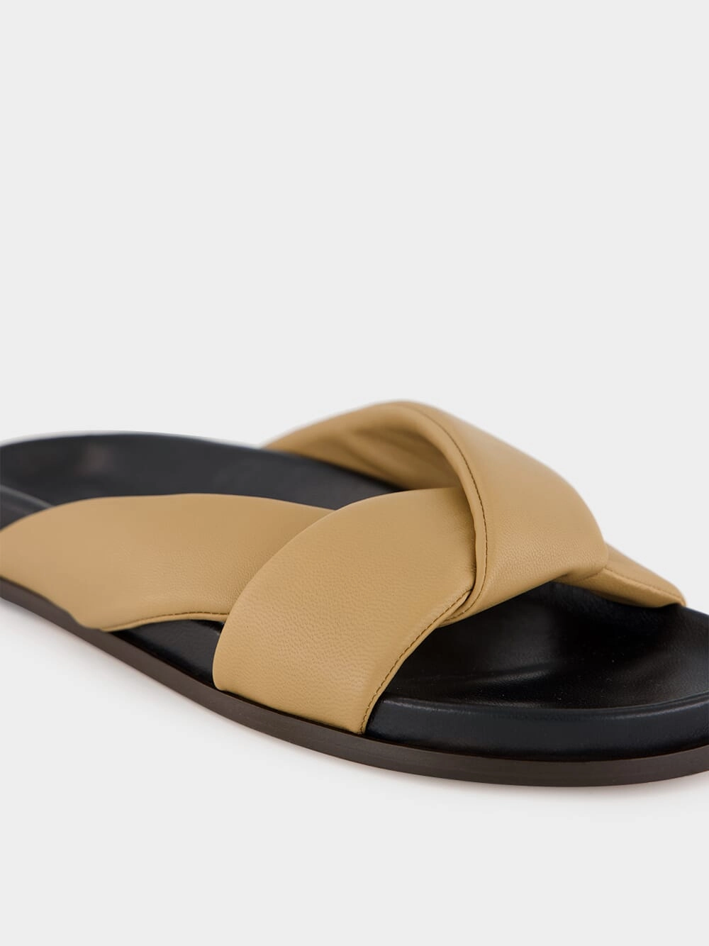 Tan Nappa Folded Sandals