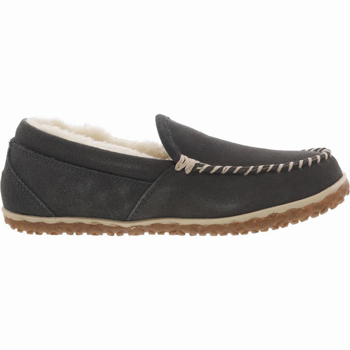 Tempe Womens Faux Fur Suede Loafer Slippers