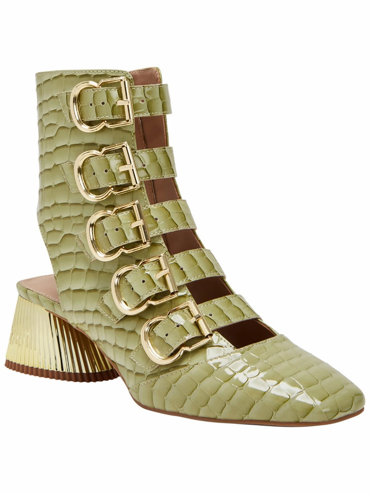 The Clarra Buckle Bootie Womens Patent Zipper Booties Cheap Womens Boots for winter