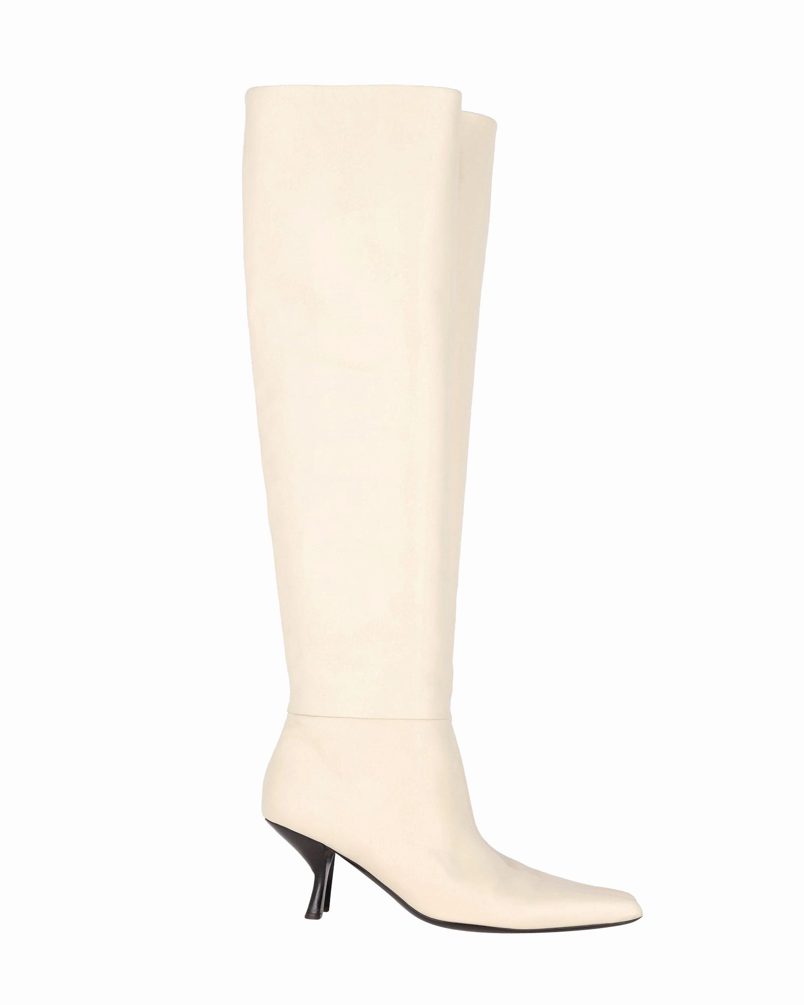 The Row Bourgeoisie Over-the-Knee Boots in Cream Calfskin Leather Womens Boots sale online