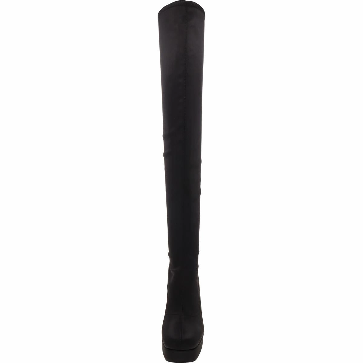 The Uplift Womens Block Heel Satin Over-The-Knee Boots