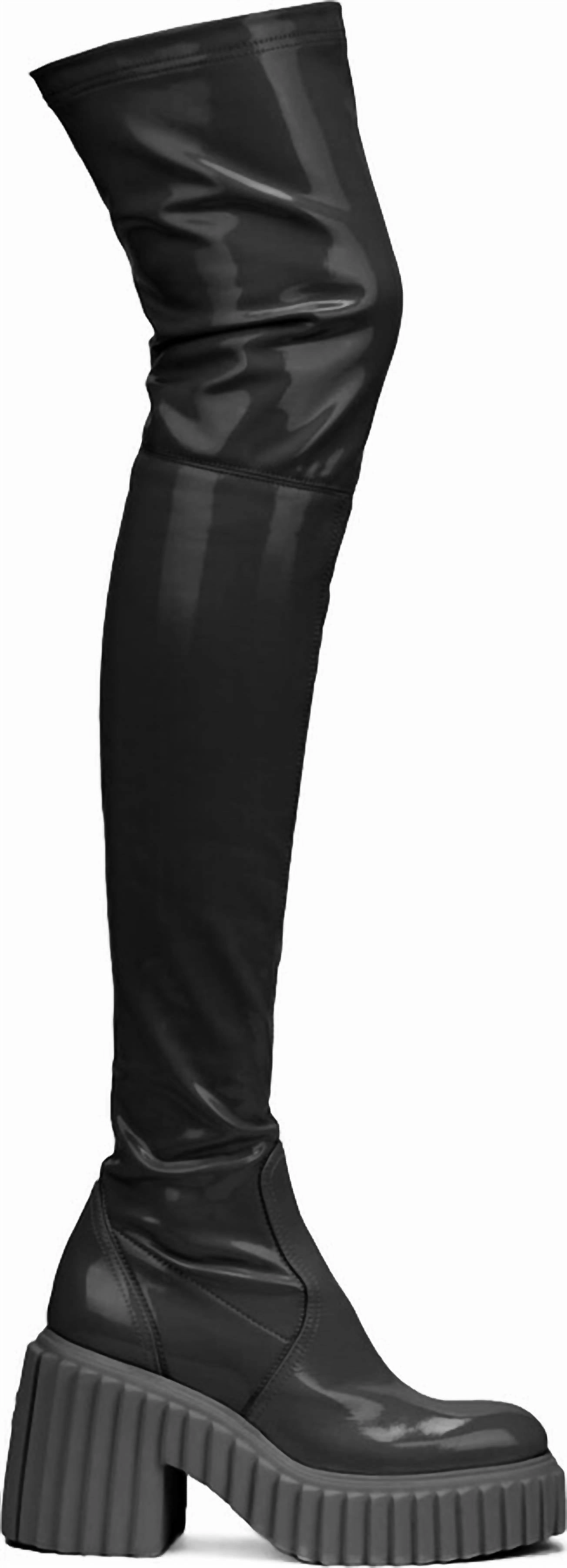 Tiggy Stretch Over The Knee Boots In Black