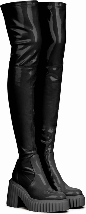 Tiggy Stretch Over The Knee Boots In Black Promo on Womens Fashionable Boots