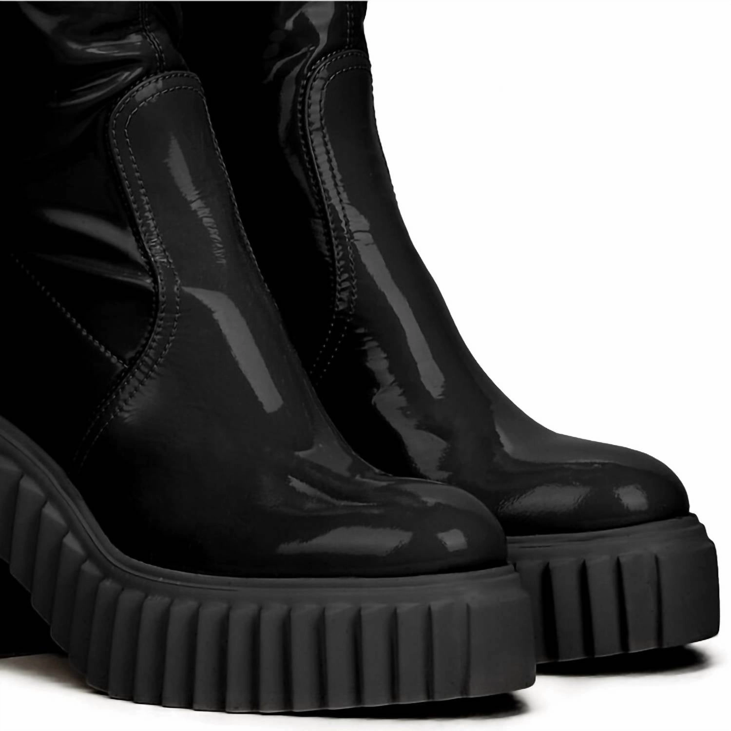 Tiggy Stretch Over The Knee Boots In Black