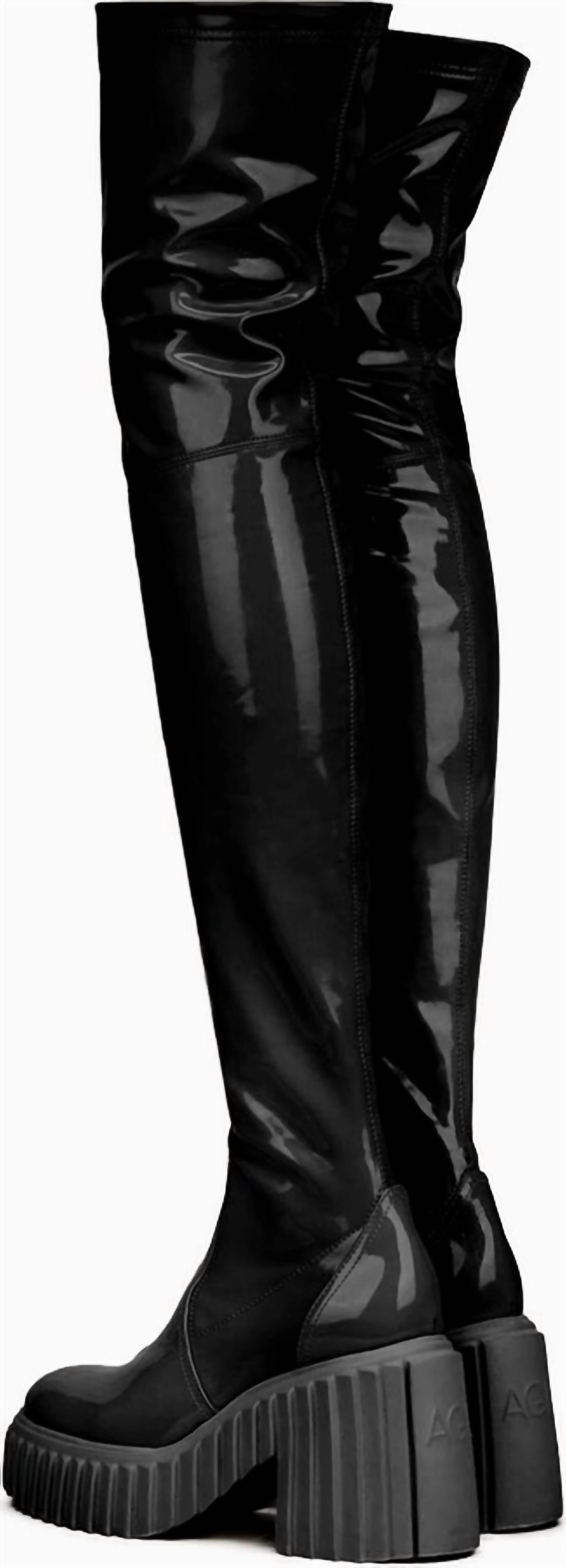 Tiggy Stretch Over The Knee Boots In Black