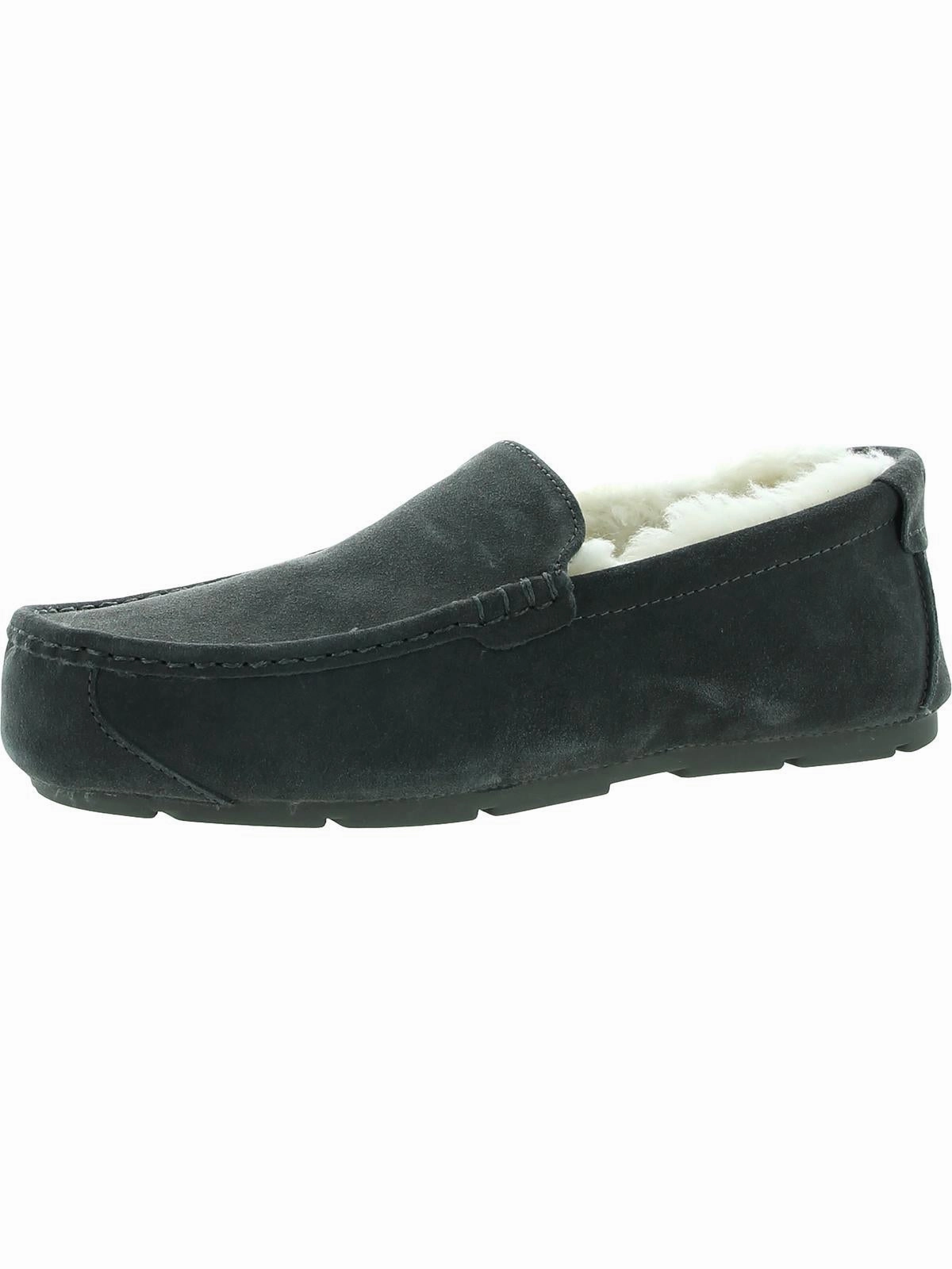 Tipton  Mens Suede Faux Fur Moccasin Slippers Mens Slippers clearance sale