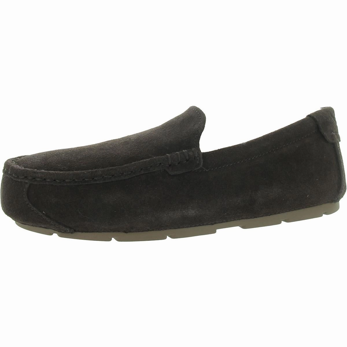 Tipton  Mens Suede Faux Fur Moccasin Slippers