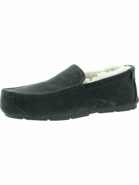 Tipton  Mens Suede Faux Fur Moccasin Slippers Mens Slippers clearance sale