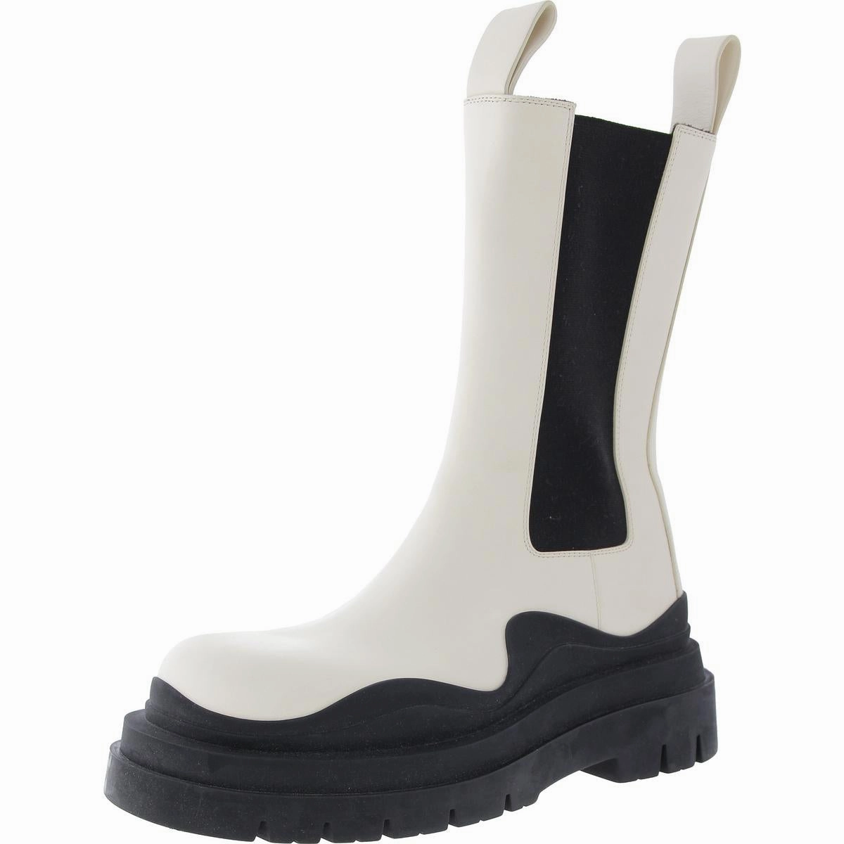Tire Boot Womens Pull On Lug Sole Mid-Calf Boots