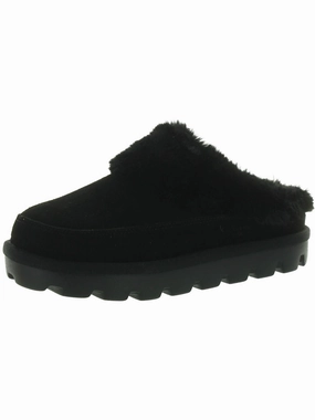 Tizzey Womens Suede Faux Fur Lined Scuff Slippers Cozy Womens Slippers discount