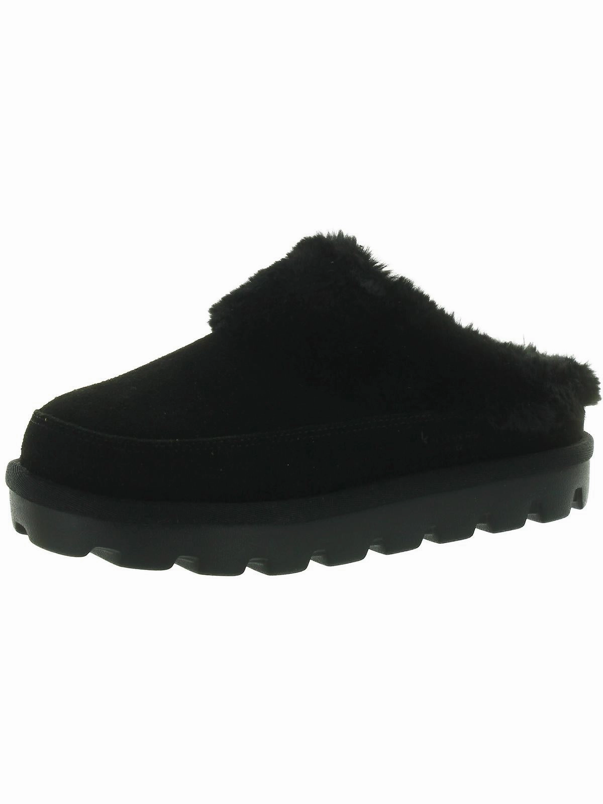 Tizzey Womens Suede Faux Fur Lined Scuff Slippers Cozy Womens Slippers discount