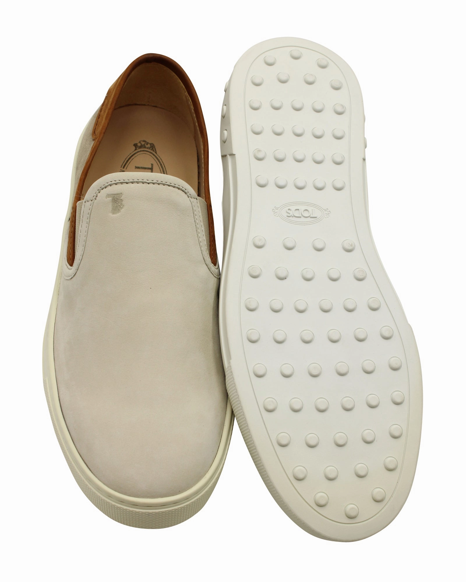 Tod's Slip On Low Top Sneakers in Beige Suede