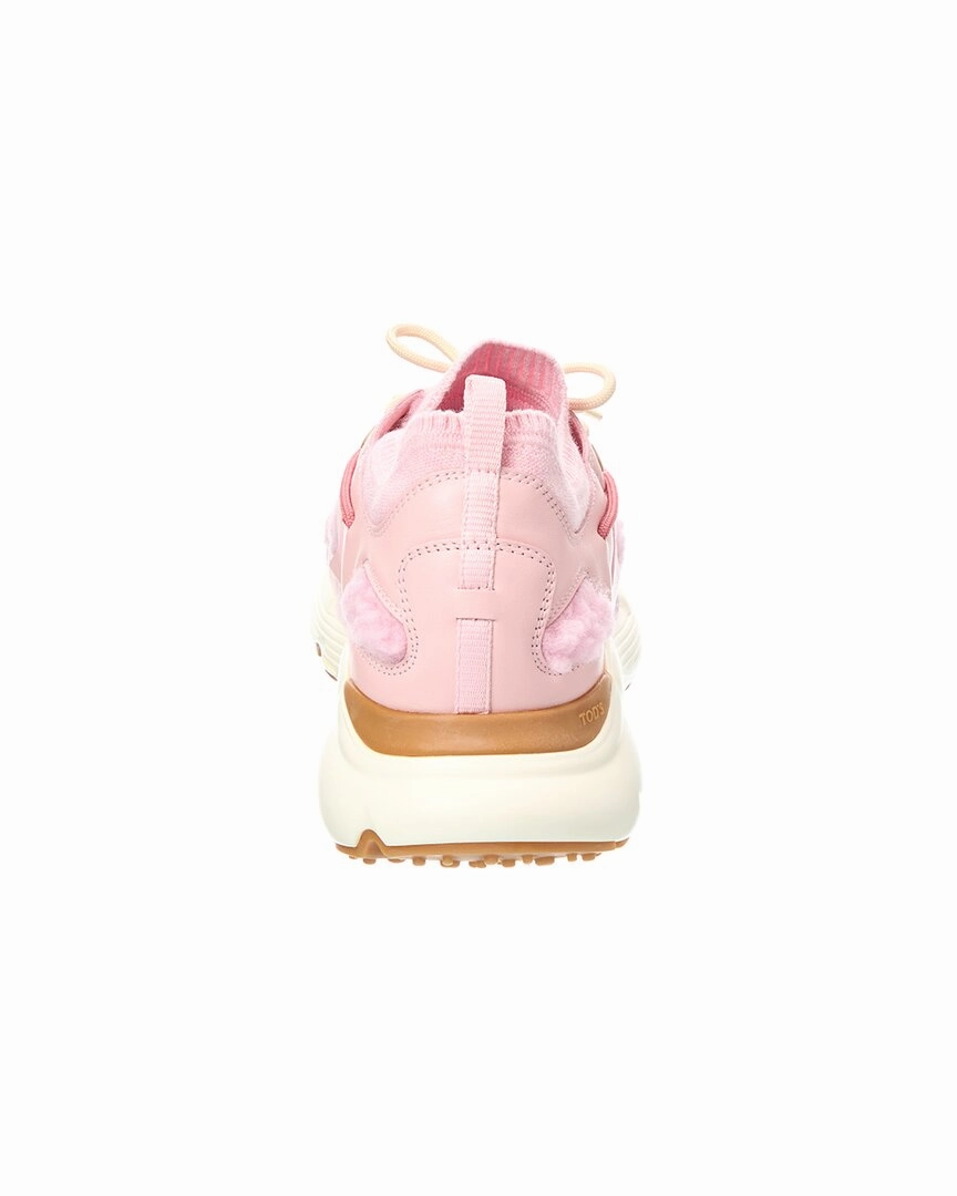 TODs Sportiva Leather & Shearling Sneaker