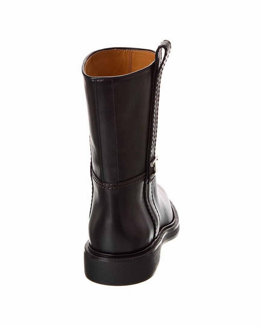 TODs T Logo Leather Boot