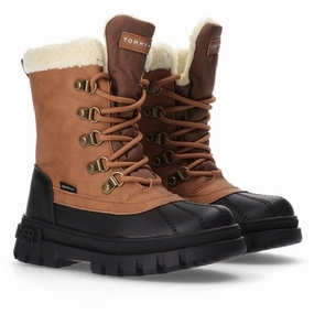 Tommy Hilfiger Lace-Up Bootie Cognac Winter Boots for Kids on sale