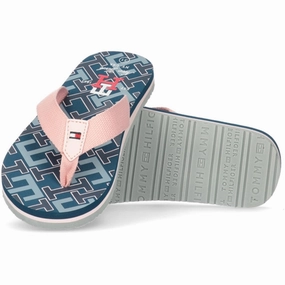 Tommy Hilfiger Logo Flip Flop Blue/Pink Flip-Flops for Kids sale