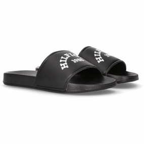 Tommy Hilfiger Logo Pool Slide Black Water Sandals for Kids discount