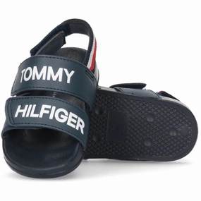 Tommy Hilfiger Logo Velcro Sandal Blue Water Sandals for Kids discount