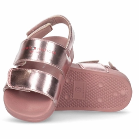 Tommy Hilfiger Logo Velcro Sandal Rose Gold Water Sandals for Kids discount