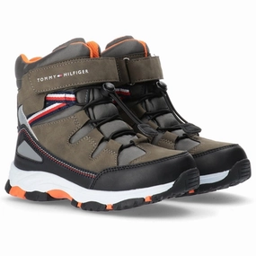 Tommy Hilfiger Tech Boot Military Green Winter Boots for Kids on sale
