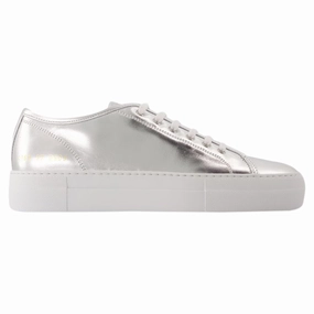Tournament Super Shiny Sneakers - COMMON PROJECTS - Leather - Silver Trendy Womens Sneakers for sale