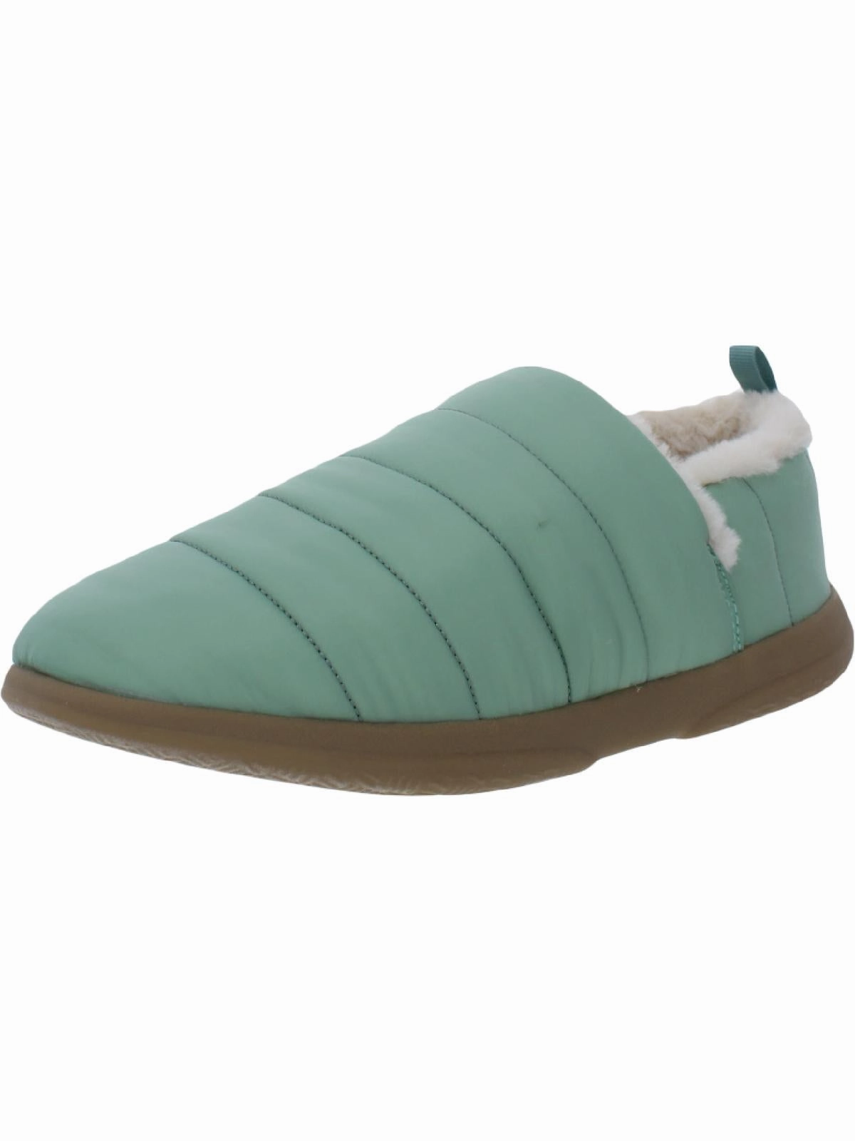 Tranquil Womens Nylon Faux Fur Lined Loafer Slippers