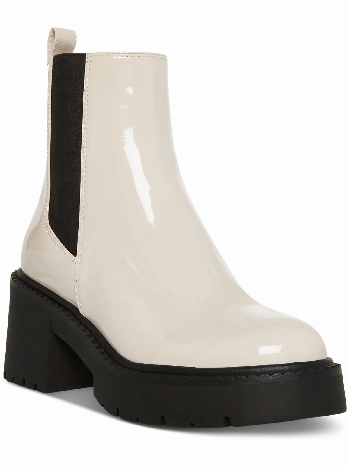 Trust Womens Patent Lugged Sole Chelsea Boots