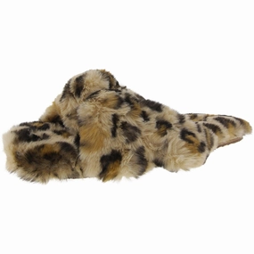 Twist Womens Animal Print Faux Fur Slide Slippers Cozy Womens Slippers discount