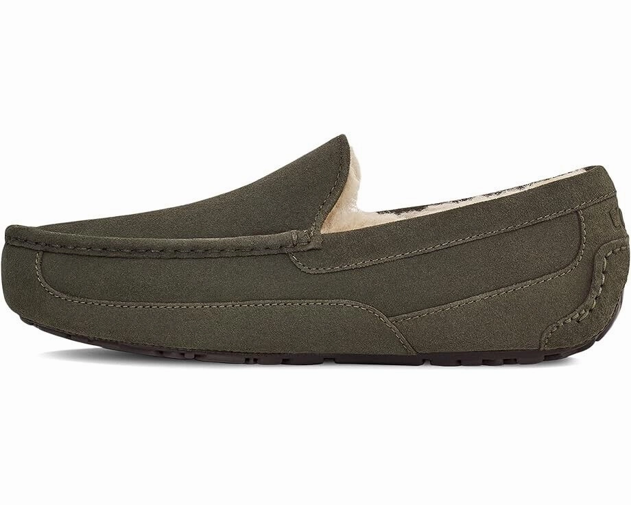 UGG Ascot 1101110 Slipper Men's 9 Forest Night Suede Wool Lined Moccasin KHD1510