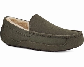 UGG Ascot 1101110 Slipper Men's 9 Forest Night Suede Wool Lined Moccasin KHD1510 Mens Slippers clearance sale