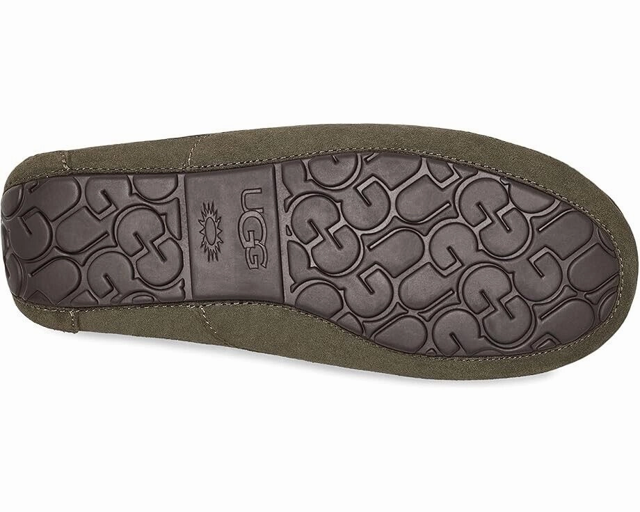 UGG Ascot 1101110 Slipper Men's 9 Forest Night Suede Wool Lined Moccasin KHD1510