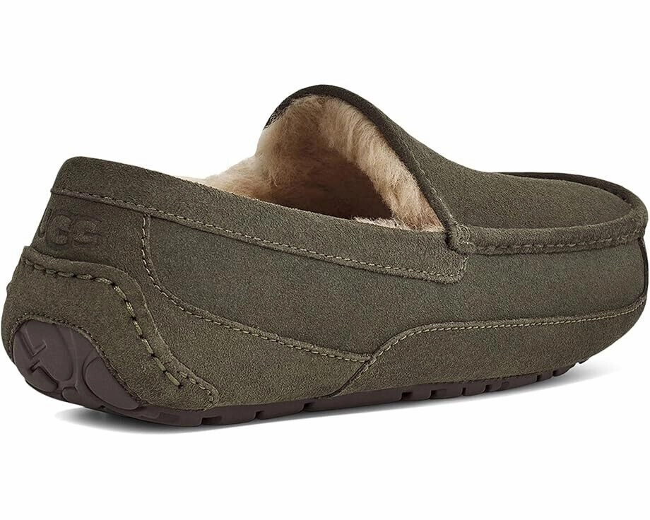 UGG Ascot 1101110 Slipper Men's 9 Forest Night Suede Wool Lined Moccasin KHD1510