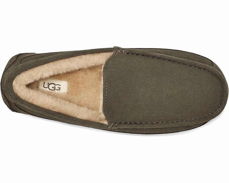 UGG Ascot 1101110 Slipper Men's 9 Forest Night Suede Wool Lined Moccasin KHD1510