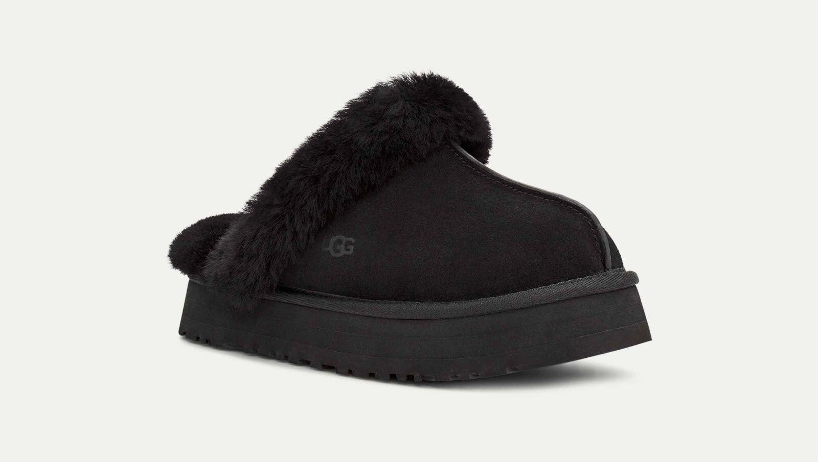 UGG Disquette 1122550-BLK Women's US 6 Black Suede Sheepskin Slippers GBNC459 Womens Slippers at low price