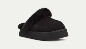 UGG Disquette 1122550-BLK Women's US 6 Black Suede Sheepskin Slippers GBNC459 Womens Slippers at low price