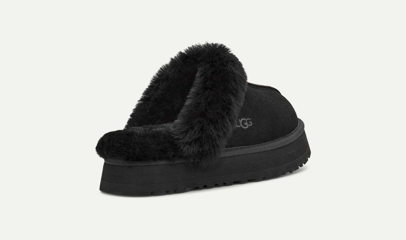UGG Disquette 1122550-BLK Women's US 6 Black Suede Sheepskin Slippers GBNC459