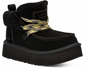 UGG Funkarra Cabin Cuff 1143954 Womens 9 Black Suede Platform Ankle Boots TF6716 Womens Boot Deals Today