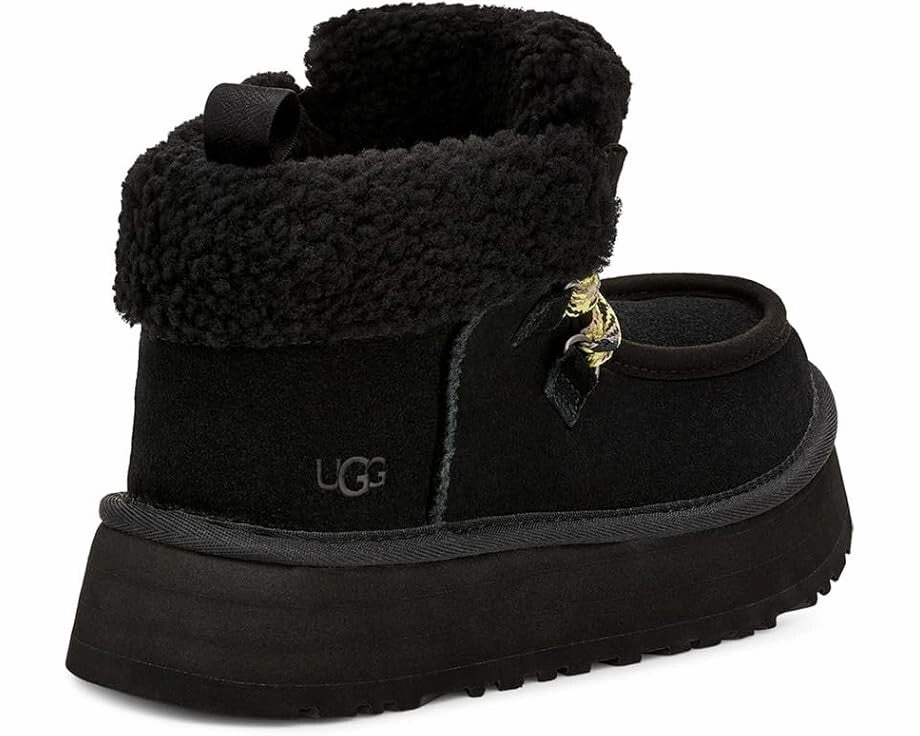UGG Funkarra Cabin Cuff 1143954 Womens 9 Black Suede Platform Ankle Boots TF6716