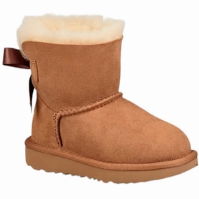 UGG K Mini Bailey Bow II Chestnut Teddy Boots for Kids online deal